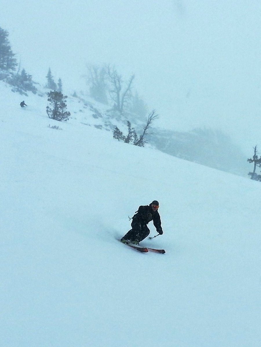 Reid and Bre skiing