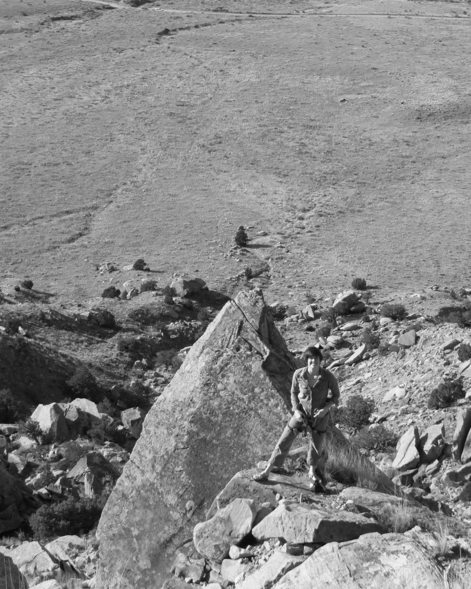 Emily on a rock