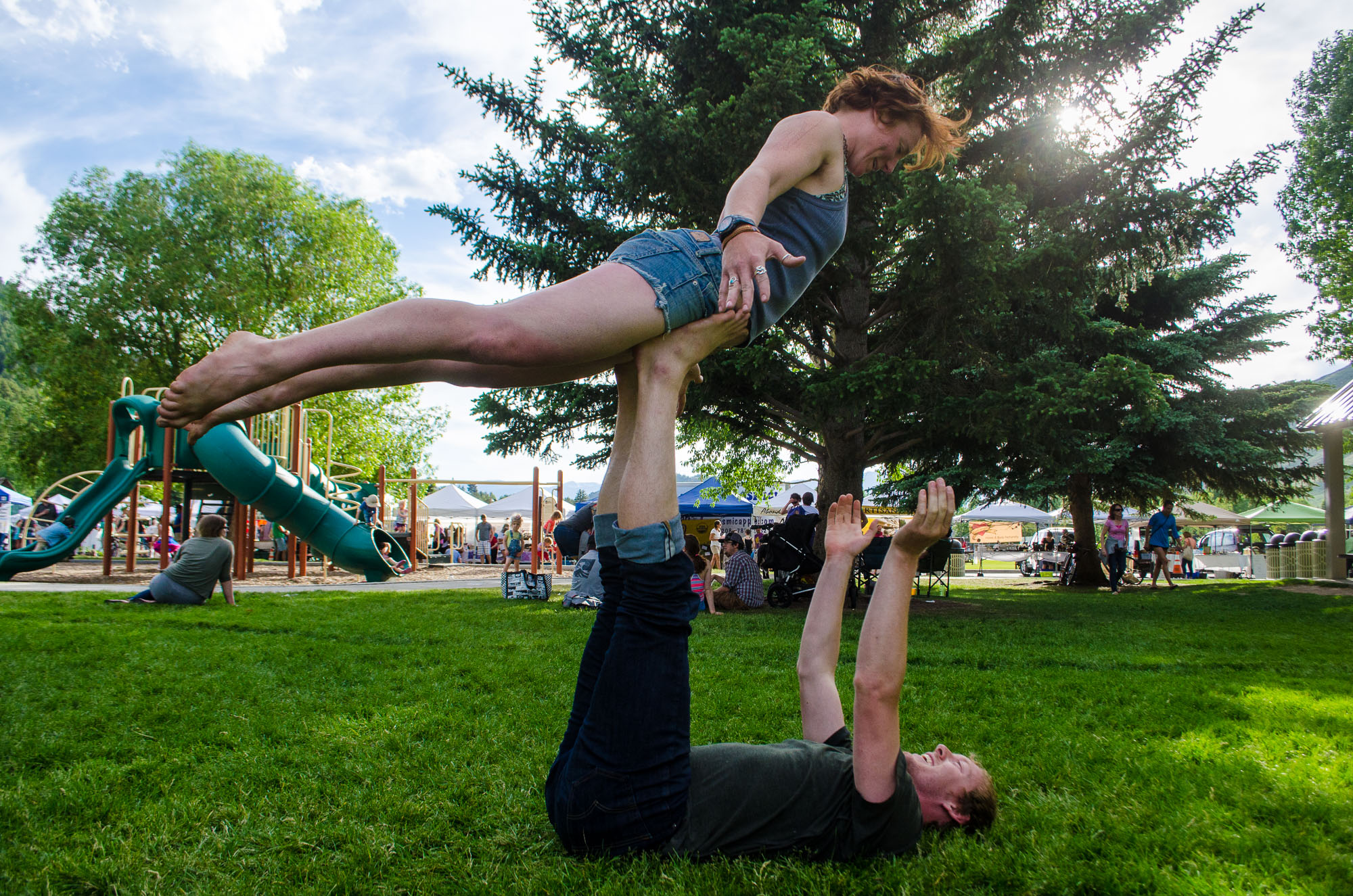 Emily and I doing acroyoga