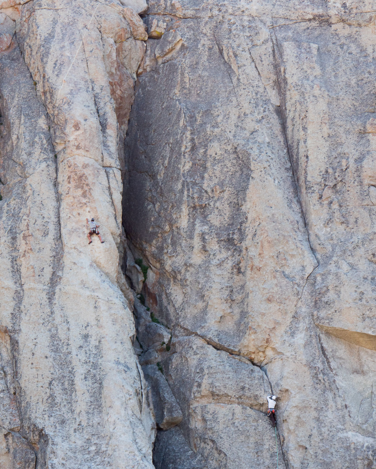 Two climbers on rocks