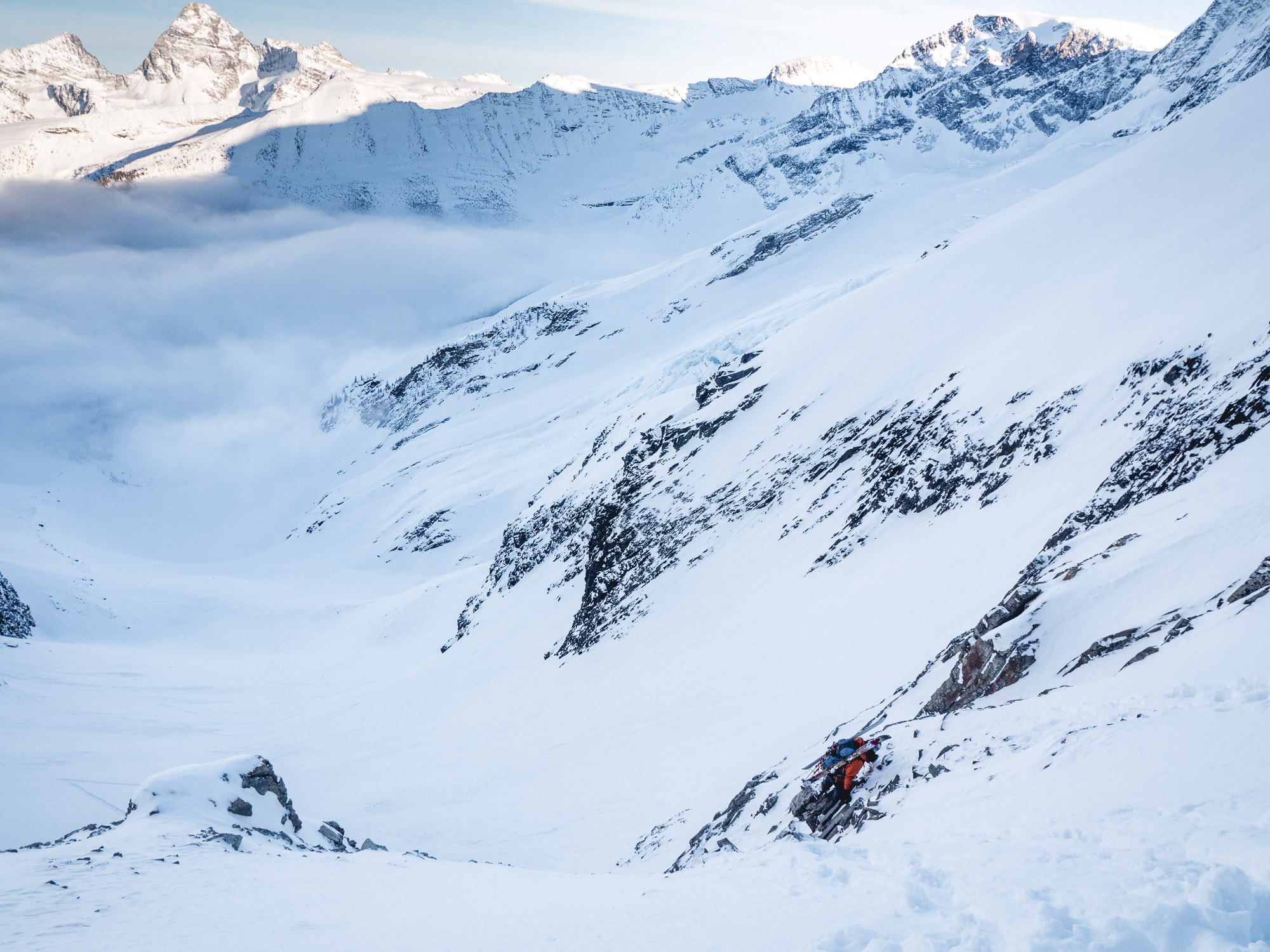 Climbing peak in the upper left