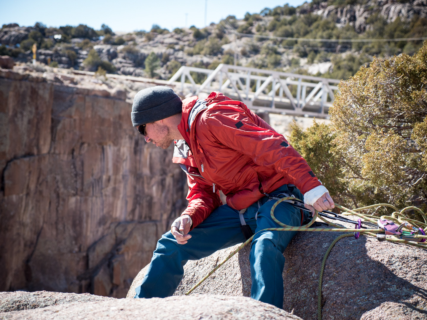 Stebbins belaying