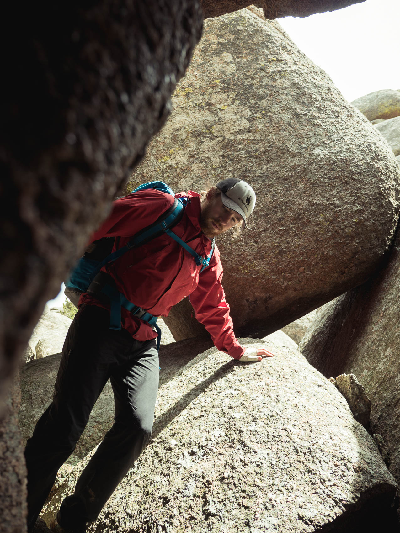 ken in a rock cave