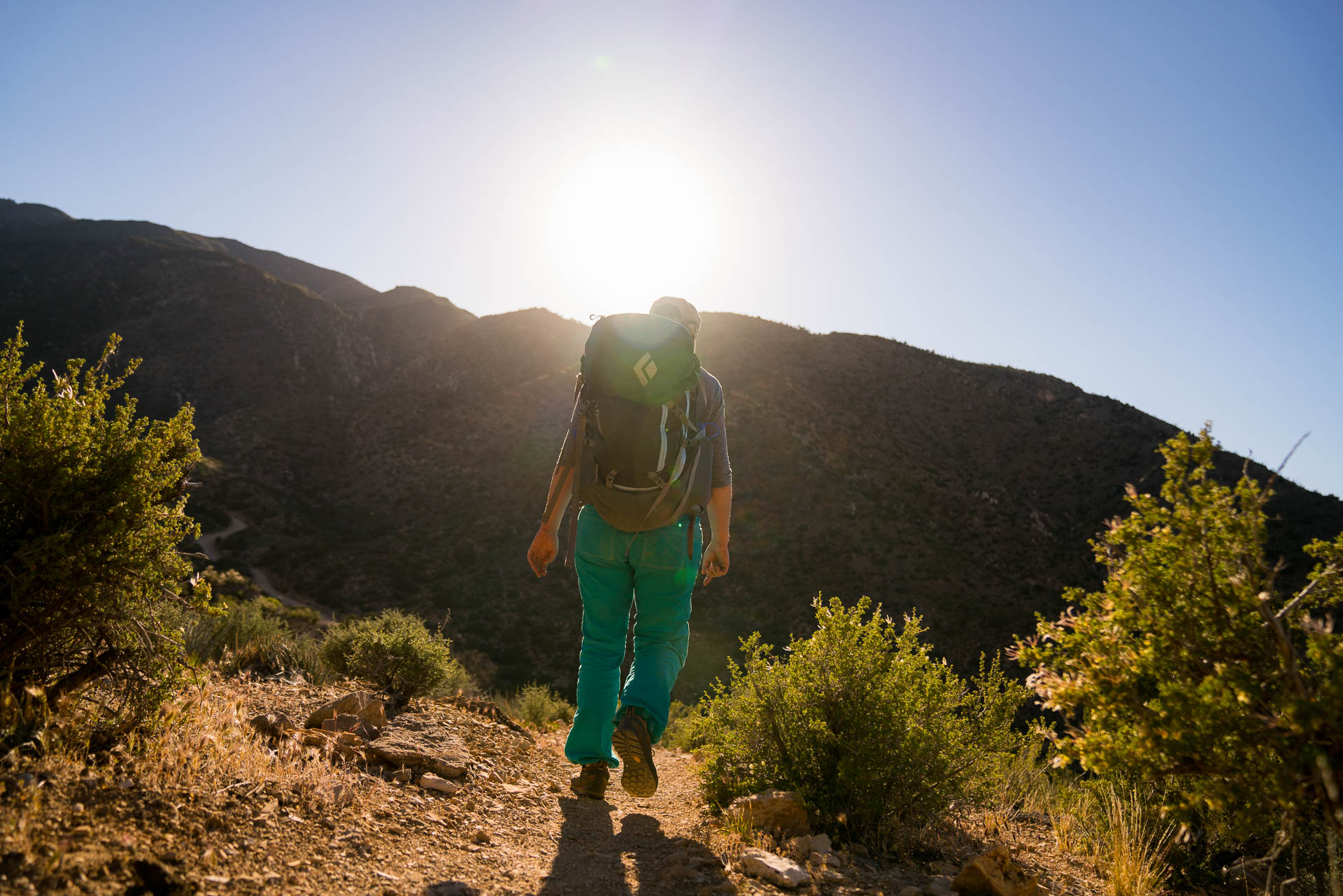 megan walking into sunset