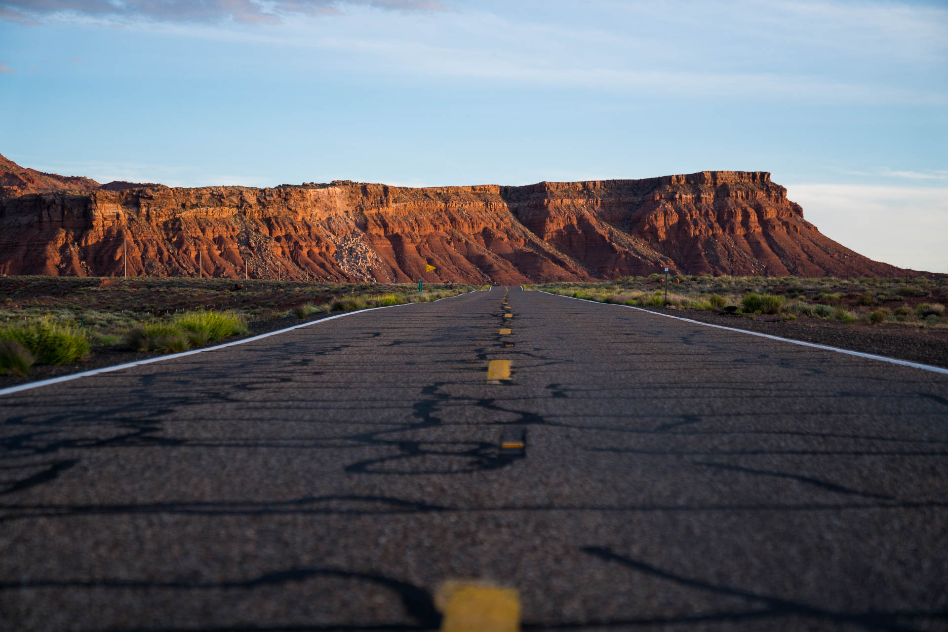 the road to a bluff