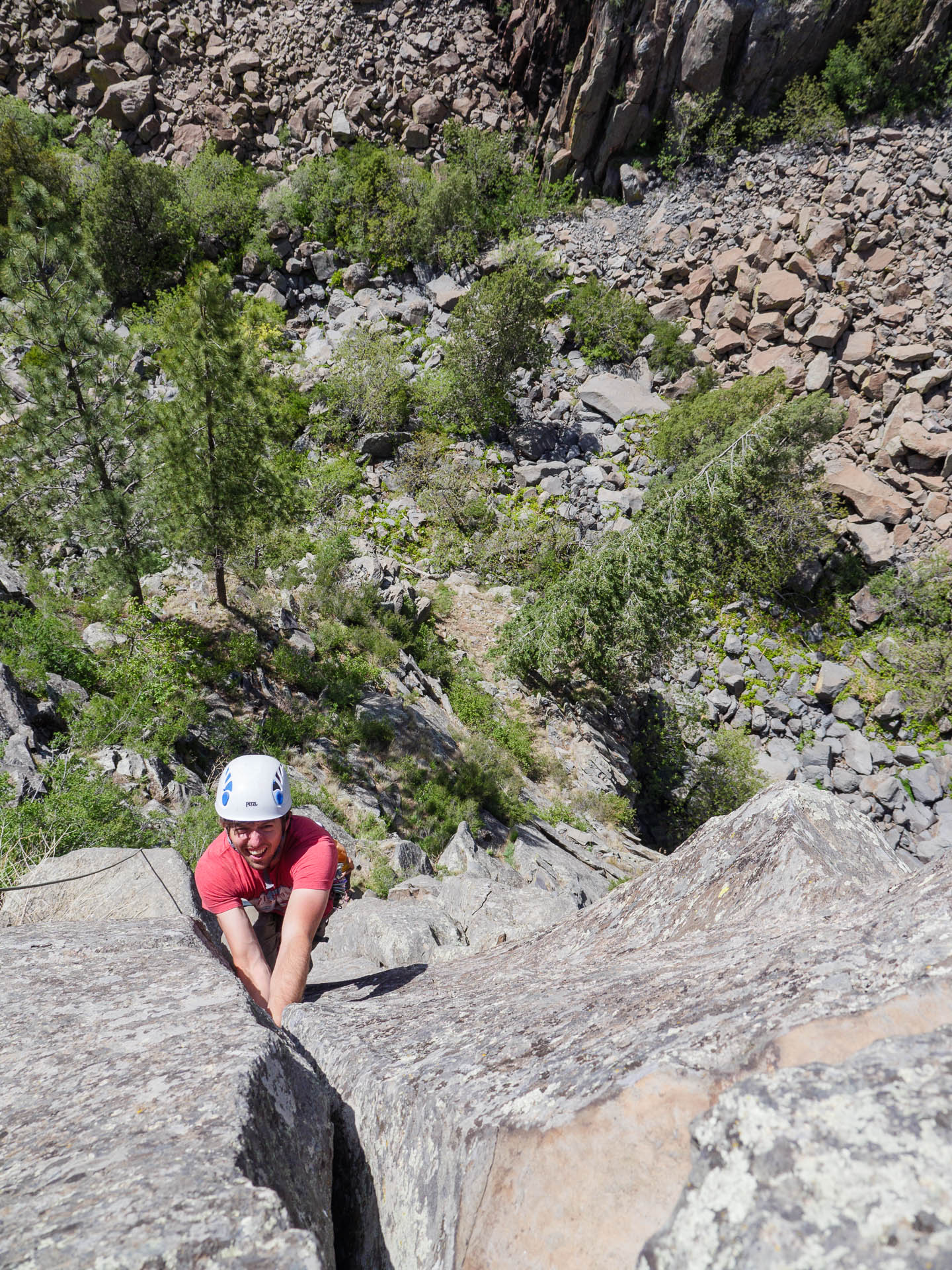 cam topping out w rope in frame