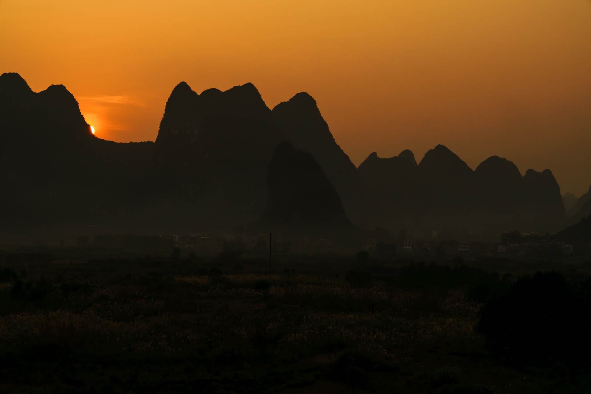 white mountain sunset