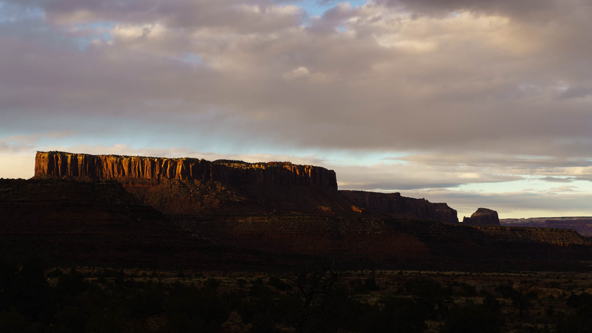 sunset shadows landscape