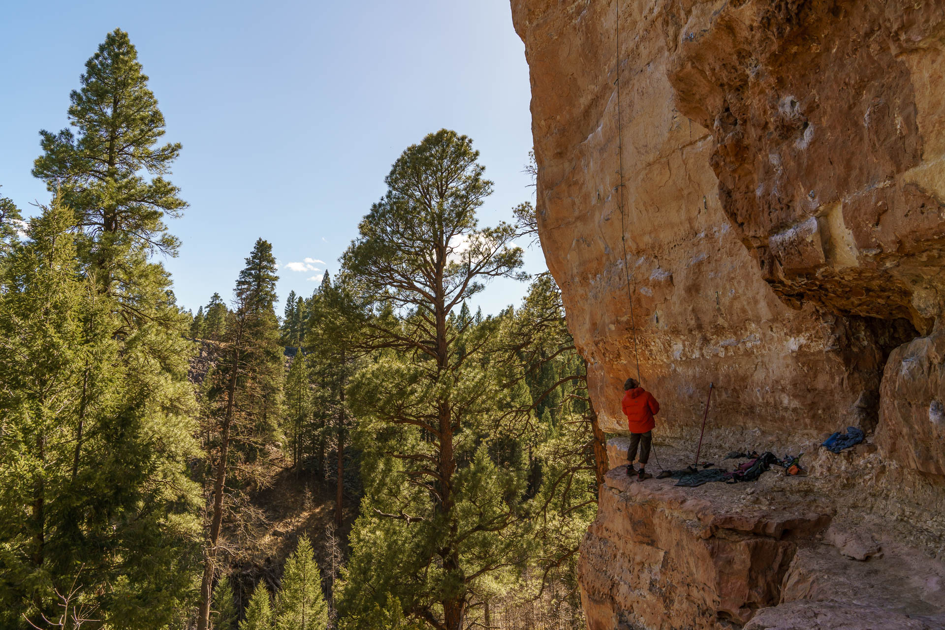 Damon belaying